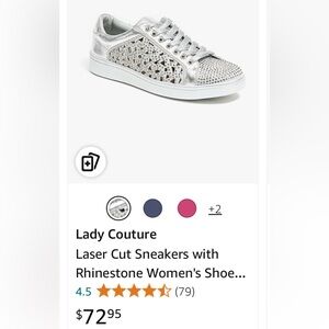 NWT Lady Couture
Laser Cut Sneakers with Rhinestone Women's Shoe.. Size 8